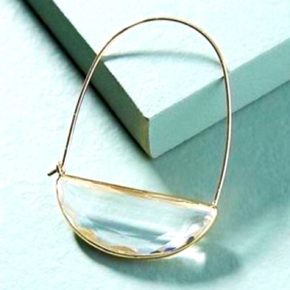๐2/$30 New Anthro Faceted Crescent Earrings - Picture 3 of 5